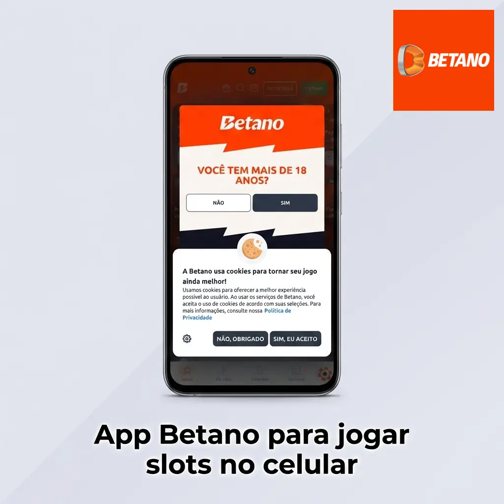 App Betano no celular com lobby de slots, saldo, promoções e botão para baixar