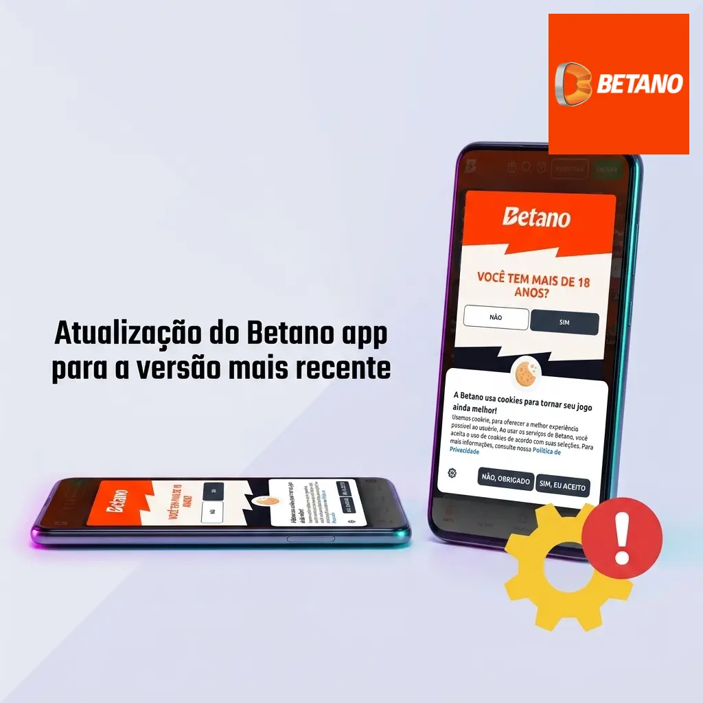 Tela de atualização do app Betano com botão para baixar a versão mais recente no Android