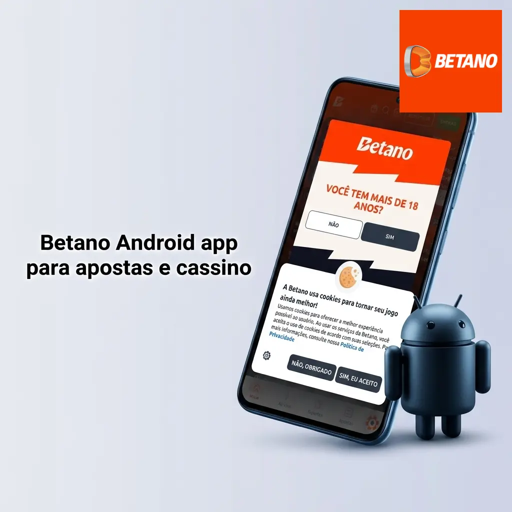 Tela para baixar o app Betano Android com apostas esportivas, cassino online, Pix e promoções