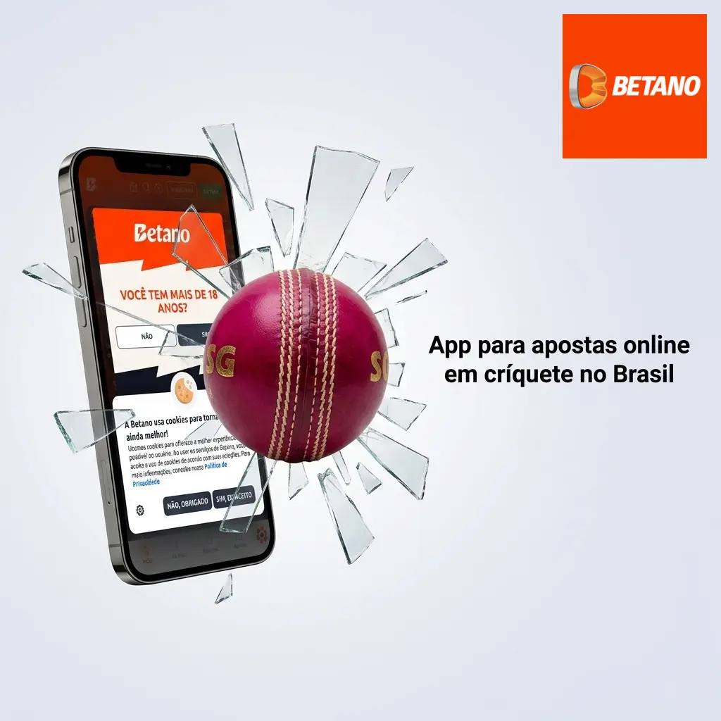 App da Betano para apostas online em críquete no Brasil, com jogos ao vivo, odds e bilhete em BRL