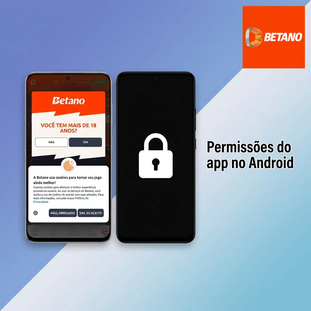 Tela de permissões do app no Android para notificações, câmera, localização, arquivos e segurança de login