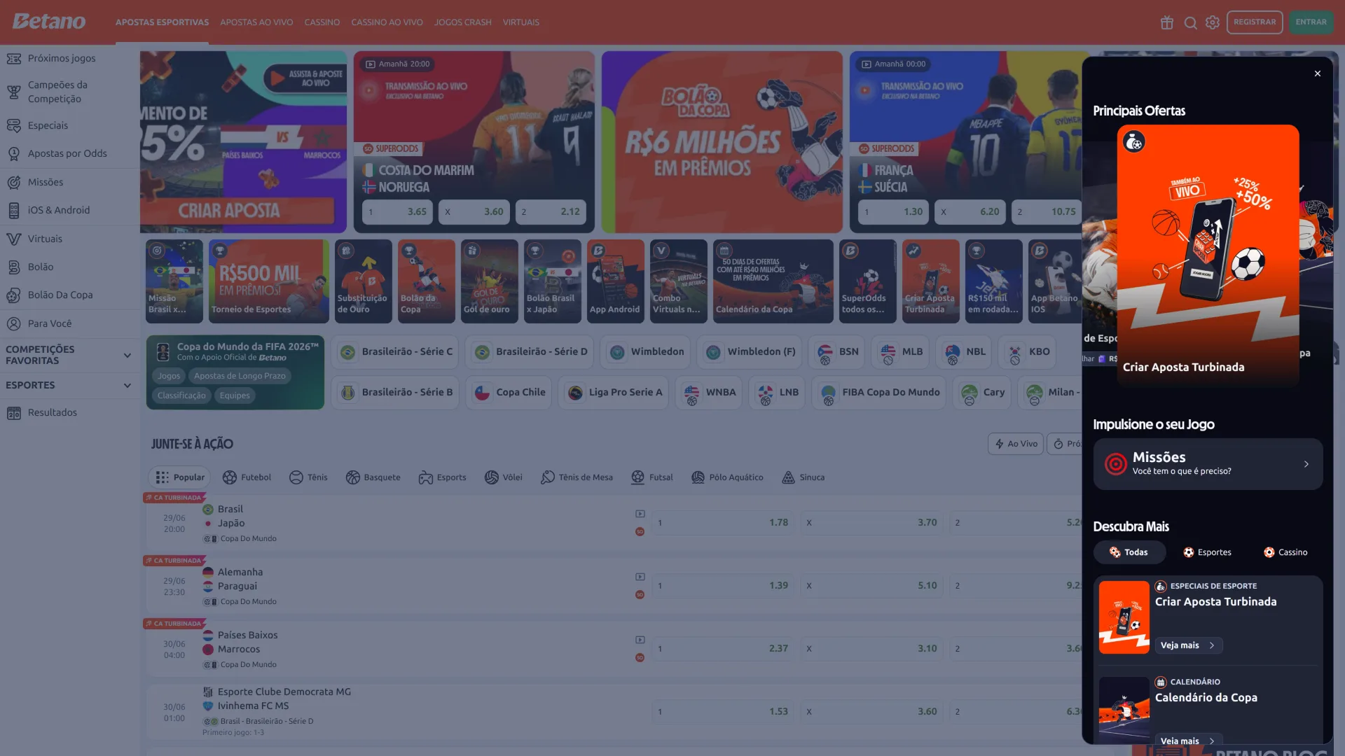 Ative as melhores ofertas promocionais diretamente no Betano website.