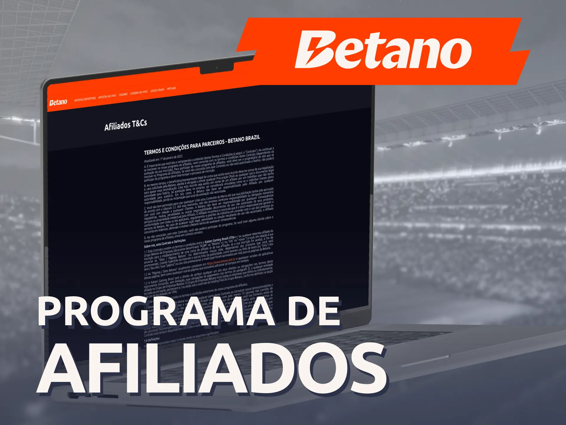 Promova a marca e lucre participando do programa de afiliados Betano.