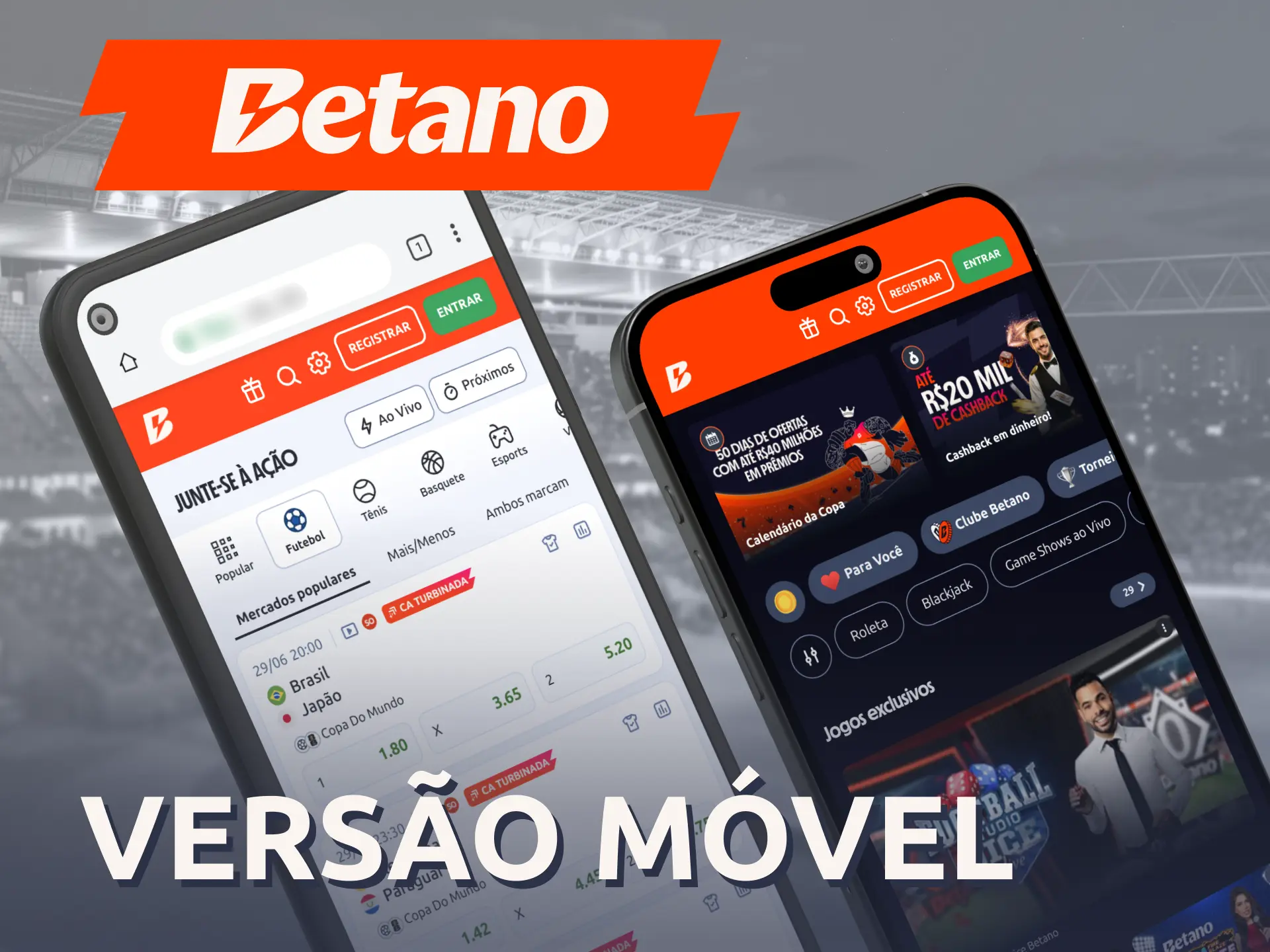 Acesse todos os mercados de apostas usando a versão móvel Betano.