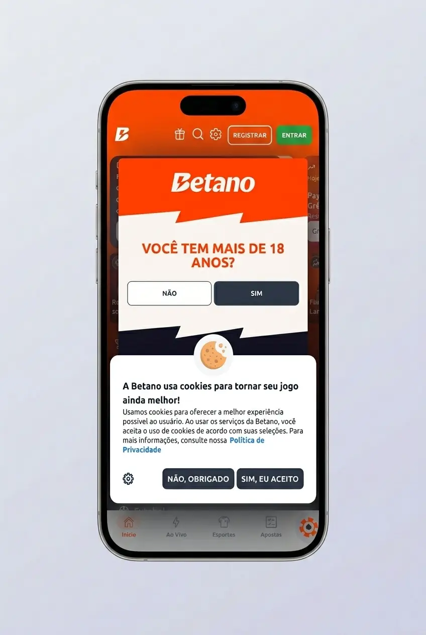 Tela de login Betano com passos para entrar, inserir email, senha e verificar saldo, bônus e apostas