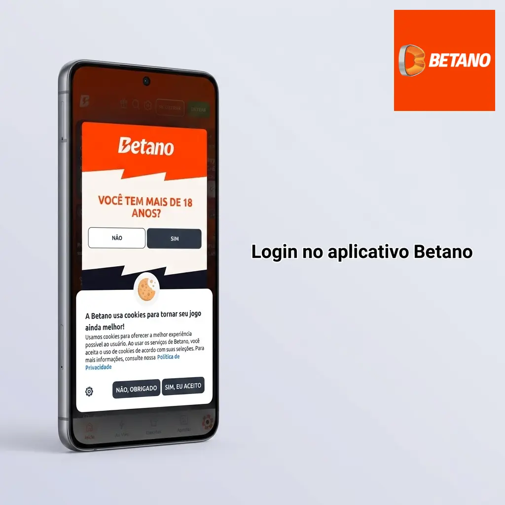 Tela de login do app Betano com campos de e-mail ou celular, senha e botão Entrar para acessar saldo em BRL