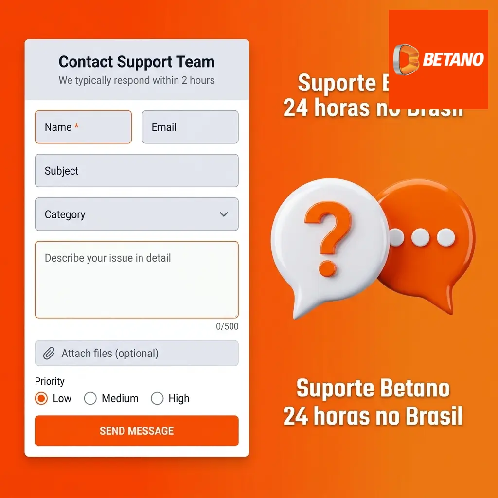 Suporte Betano 24 horas no Brasil com chat ao vivo, Central de Ajuda e formulário de contato