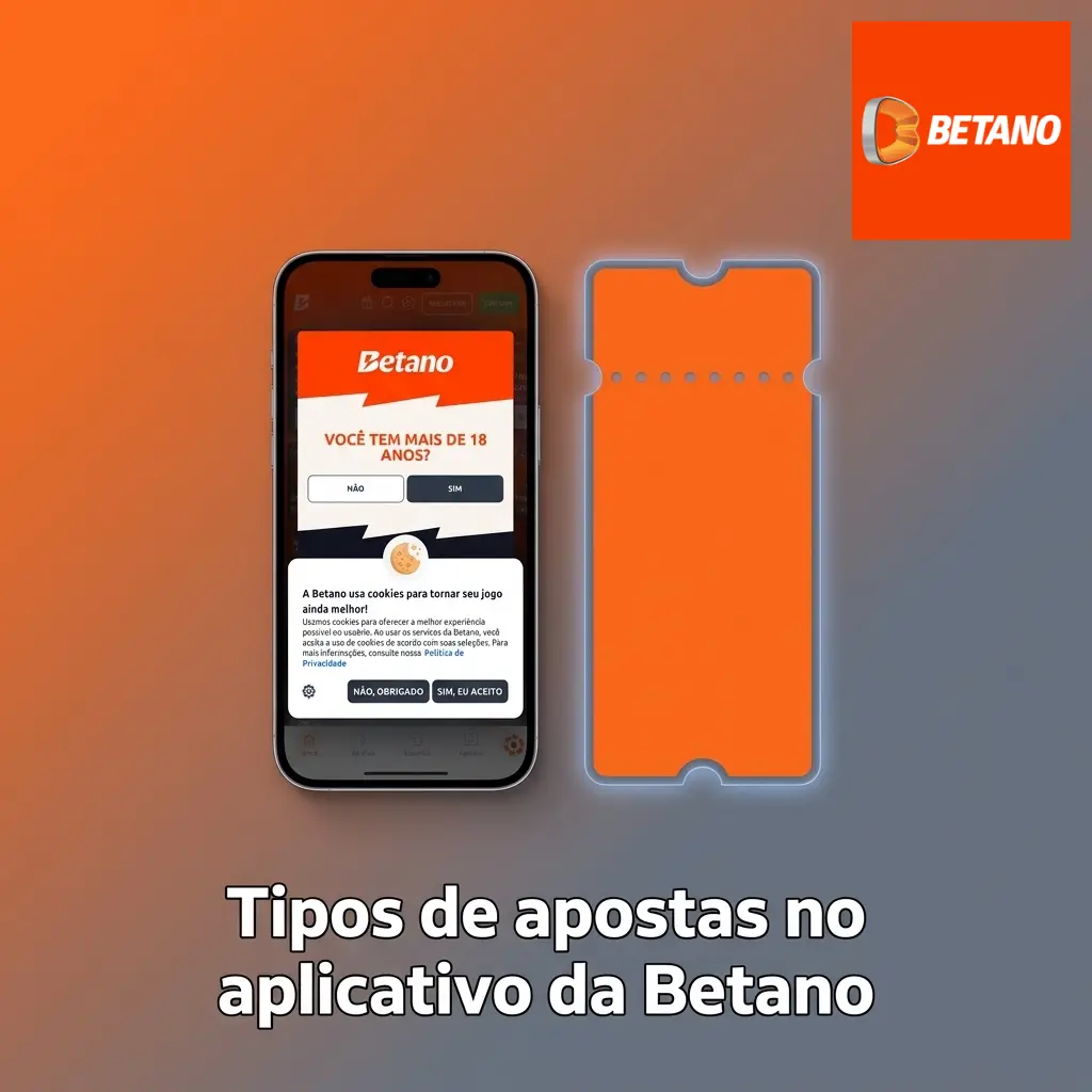 Tela do app Betano com tipos de apostas: simples, múltipla, ao vivo, sistema e Criar Aposta