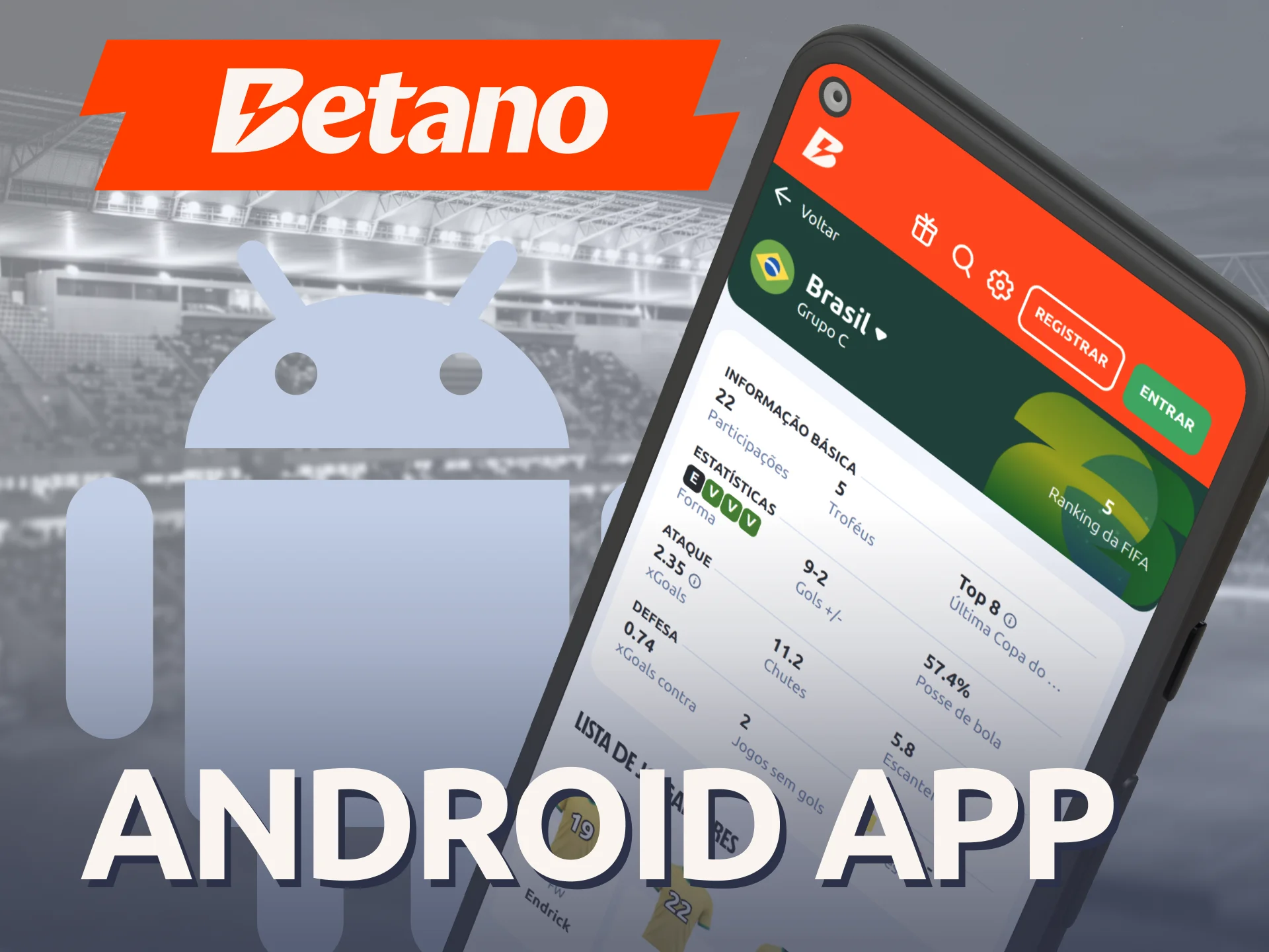 Instale a versão Android do Betano Aplicativo para jogar slots online.