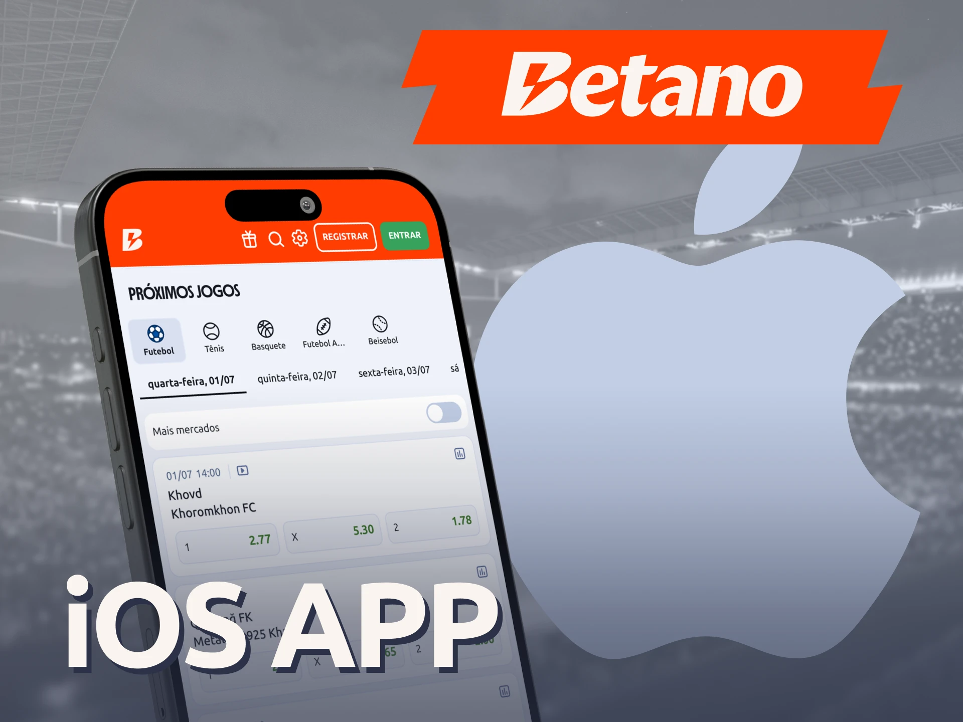 Use a versão otimizada do Betano Aplicativo em seu dispositivo iOS.
