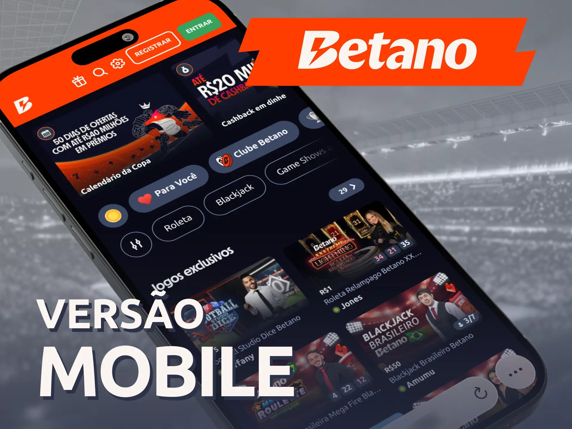 Acesse a versão móvel alternativa caso prefira testar o Betano Aplicativo.