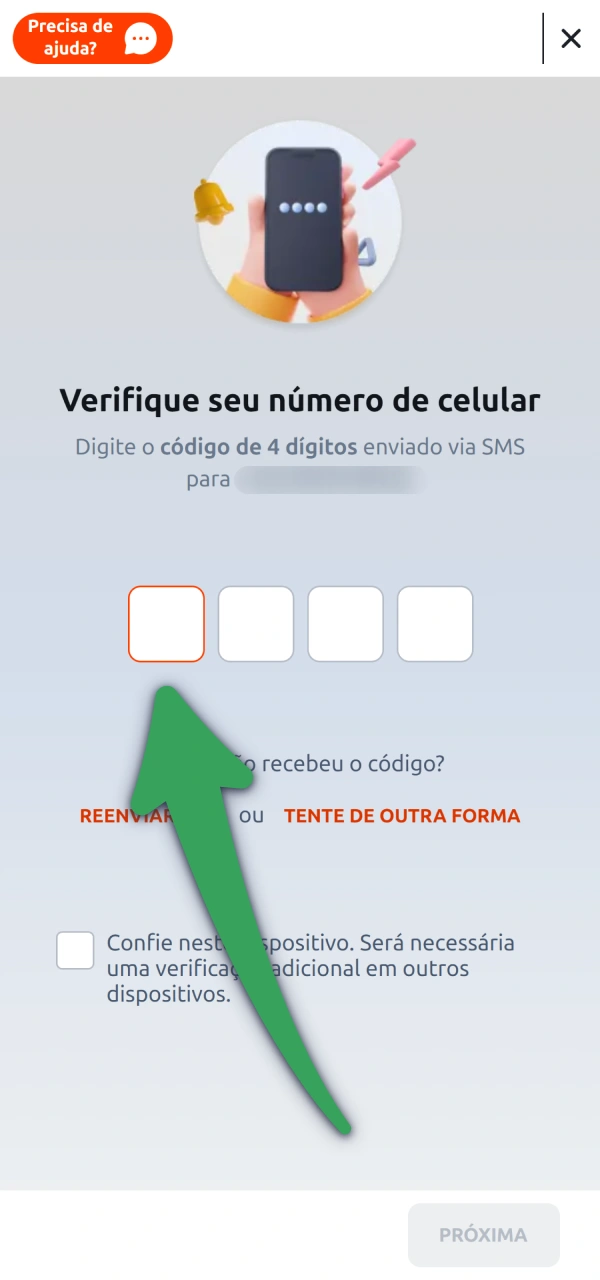 Digite o código de verificação no login Betano para acessar sua conta.